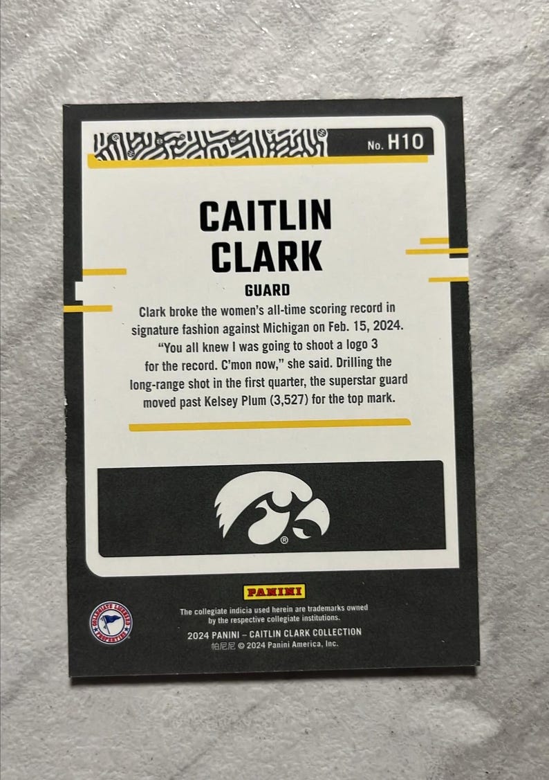 Caitlin Clark Collection Highlights Series H10 Women's Scoring Mark RC