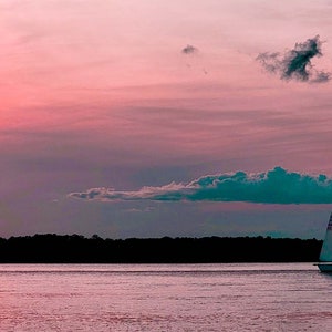 Boating on the Matanzas River: Large Canvas Beach Wall Decor, Coastal Print, Sunset, Sunset Art, St Augustine, Matanzas River, Canvas Art