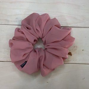 Rose Pink Chiffon Scrunchie, Pink Scrunchie, Sheer Scrunchy, chiffon scrunchie, hair tie, hair scrunchy, XXL oversized scrunchie, Accessory