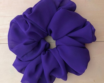 Purple Chiffon Scrunchie, Purple Scrunchie, Sheer Scrunchy, Chiffon scrunchie, hair tie, hair scrunchy, chiffon, Stocking Stuffer, Gift