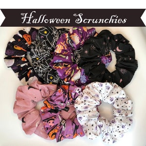Halloween Scrunchie, Halloween haarband, Maan Scrunchie, Pompoen Scrunchie, Ghost Scrunchie, Halloween, haarband, haar scrunchy, scrunchie
