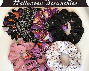 Halloween Scrunchie, Halloween hair tie, Moon Scrunchie, Pumpkin Scrunchie, Ghost Scrunchie, Halloween, hair tie, hair scrunchy, scrunchie