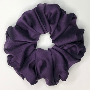 Dark Purple Chiffon Scrunchie, Purple Scrunchie, Sheer Scrunchy, Chiffon scrunchie, hair tie, hair scrunchy, chiffon, Eggplant Scrunchie
