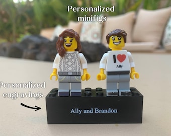minifig personnalisé couple | Ensemble de minifigurines Lego personnalisées pour couple | Cadeau pour lui ou elle | Cadeau pour couple | Cadeau d'anniversaire