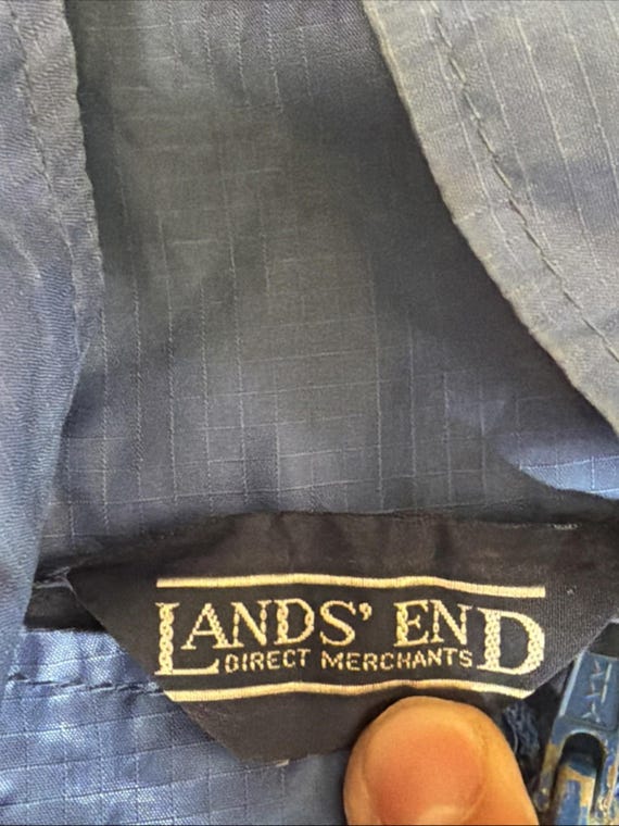 Vintage 1990s Lands End Half Zip Nylon Made in USA Windbreaker, L