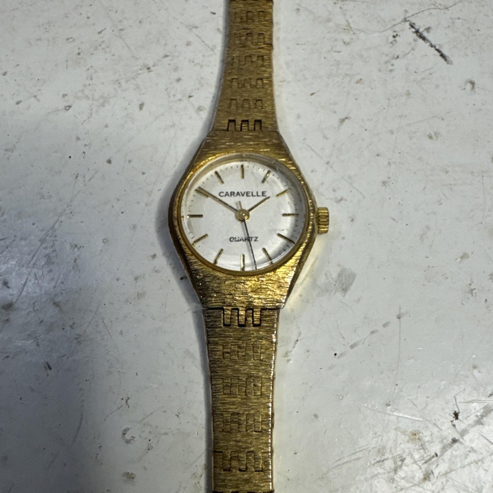 Vintage Caravelle Quartz‎ Watch Caravelle by Bulova Quartz Petite Gold Tone Watch, Oval Dial  main image 2