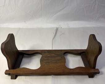 Portalibros plegable de roble de estilo Mission, de Arts & Crafts, original y antiguo