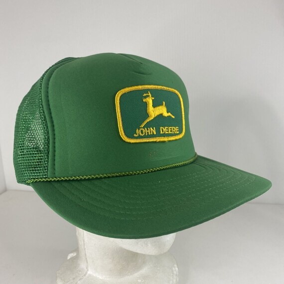 Vintage John Deere Trucker Snap Back Logo Green M… - image 2