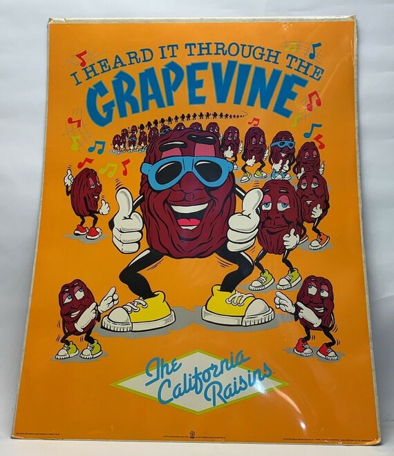 1987 The California Raisins Poster 28" x 22" Gem