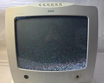 Rca 13" Tv Colortrak E13334wh Retro Gaming Crt Tv White W/ Remote - Tested