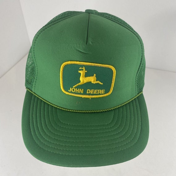 Vintage John Deere Trucker Snap Back Logo Green M… - image 1