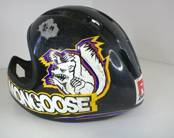 Vintage Mongoose Pro Full Face BMX Racing Helmet 90’s Chrome S/M