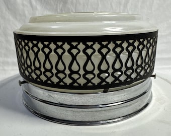 Vintage Art Deco Chrome Glass Hall Bathroom Light