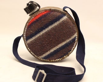 Vintage Wool Fabric Hiking Water Canteen