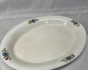 Vintage English China Oval Serving Dish 14” Floral Pattern- Early 1900’s