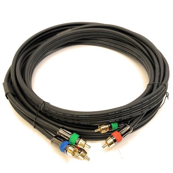 Monoprice 12Ft 18AWG CL2 Premium 5-RCA Component Video Coaxial Cable