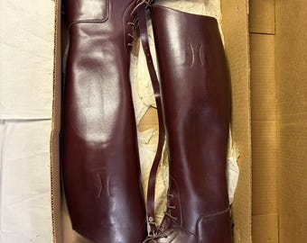 Botas de montar de cuero marrón personalizadas Omaha de Dehner para caballos ecuestres