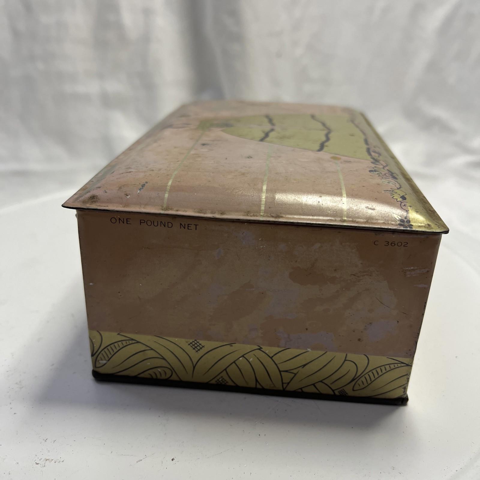 Gales Chocolates Tin Hinged Lid Candy Box Victorian Lady Shabby