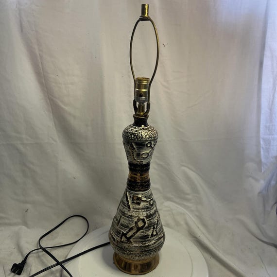 Vintage MCM Atomic Sputnik Black And Table Lamp