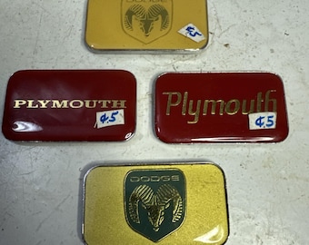 Lot Of 4 Dodge Plymouth Racing Champions Die Cast Emblem Plaque size 2.5