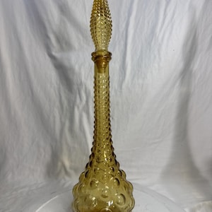 MCM Empoli Bubble Hobnail Genie Bottle 20-inch honing amberkleurige glazen karafstopper