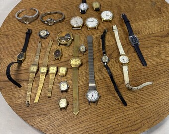 Women’s Watch Lot Non Running Quartz Watches For Repair Parts As Is Mixed Lot of 20 Mens or Womens Watches for Parts or Repair  main image 2