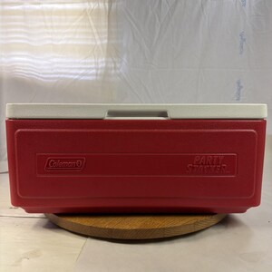 Red Coleman Party Stacker 24 Can Cooler Stackable Ice Chest Model 6225