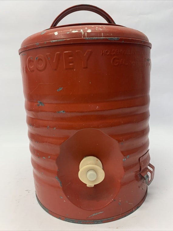 Vintage Covey Gallon Heavy Duty Steel Water Cooler Red Etsy