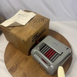 Vintage Thales KA Mechanical Adding Machine Calculator West Germany Box Manual