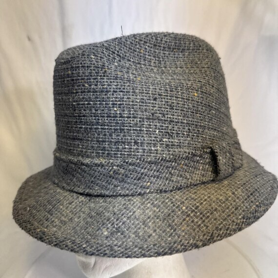 Vintage Stetson Equalizer Fedora Hat Wool Tweed Large 7 1/4 
