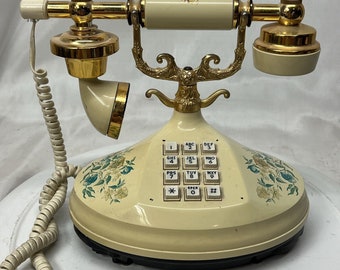 Vintage Floral 1973 Empress Landline Phone Telephone American Telemarketing Co