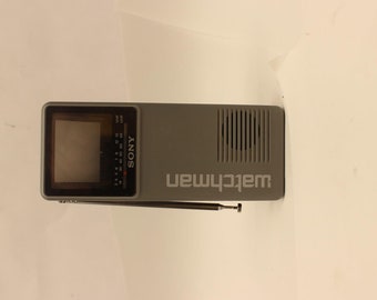 Vintage Sony Watchman Fd-10a B&W Handheld Portable Tv Radio