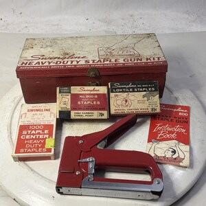 Kit de grapadora de alta resistencia Swingline vintage, modelo 800, grapadora de tachuelas