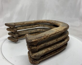 Vintage American Professional Horse Shoes Pitching Set St. Pierre