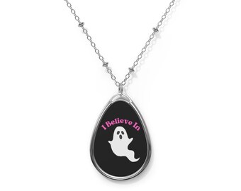 I Believe In Ghosts Oval Necklace
