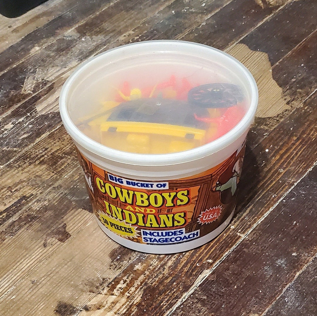 Classic Plastic Toy Bucket From Timmee Toys cowboys and Etsy