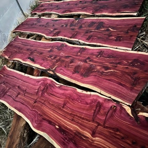 Aromatic Eastern Red Cedar Slabs - Various Thicknesses, Widths, and Lengths - Kiln Dried, Planed, Flattened