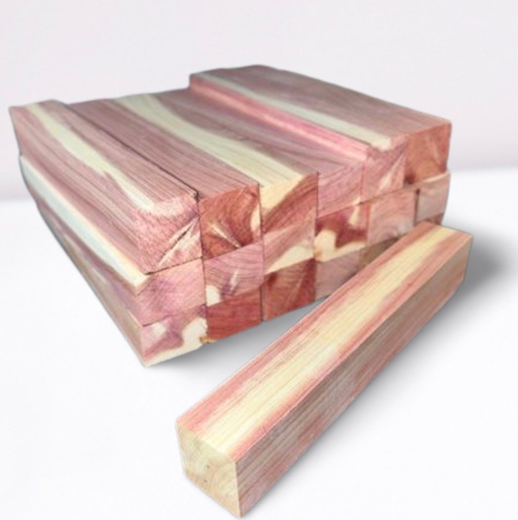 Kit básico de torneado de madera - Cedro rojo oriental - 14 piezas (8  espacios en blanco para bolígrafos, 4 espacios en blanco para mangos, 1  taza en blanco, 1 tazón en blanco) - Etsy México, image size:1048x1051