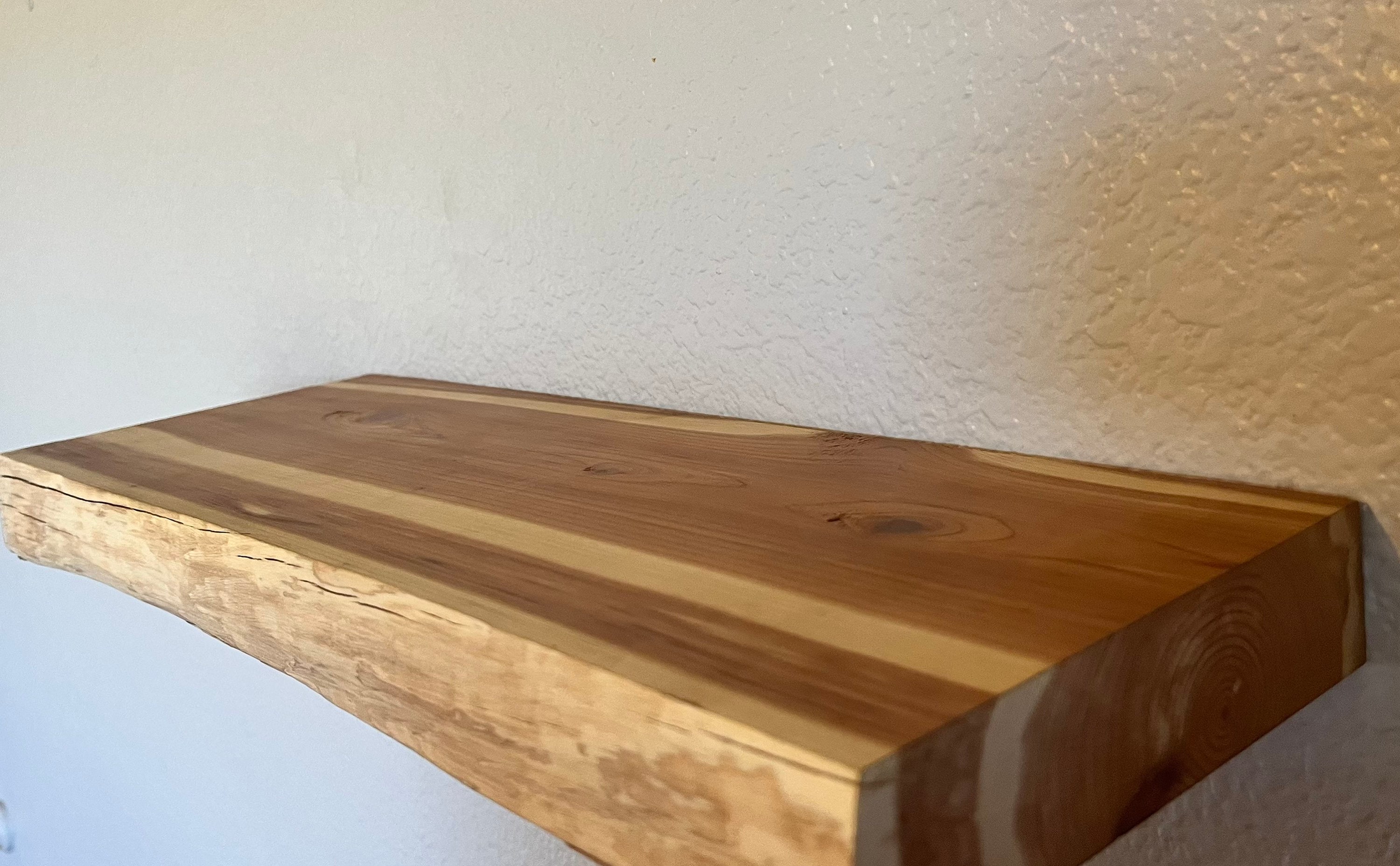 Floating Shelf Live Edge Cedar Etsy