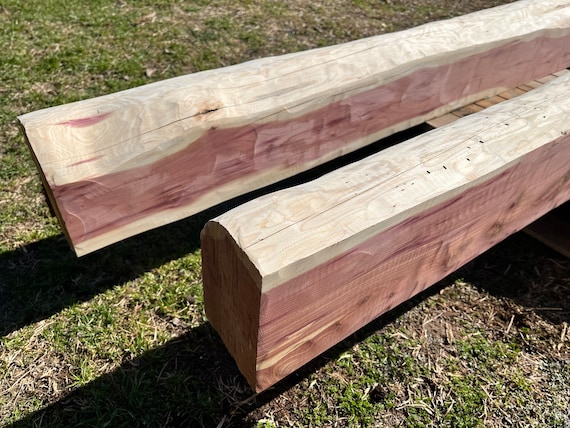 Fireplace Mantle / Red Cedar / 6x6 Live Edge / Sturdy Hidden - Etsy Canada