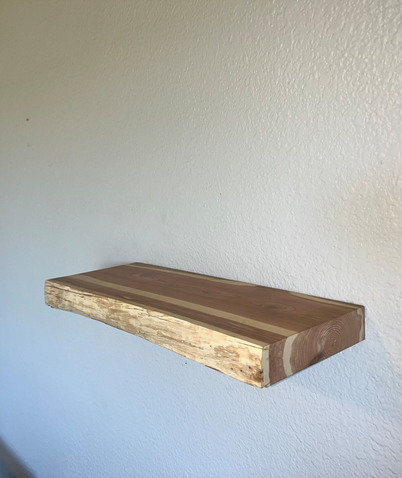 Floating Shelf Live Edge Cedar Etsy