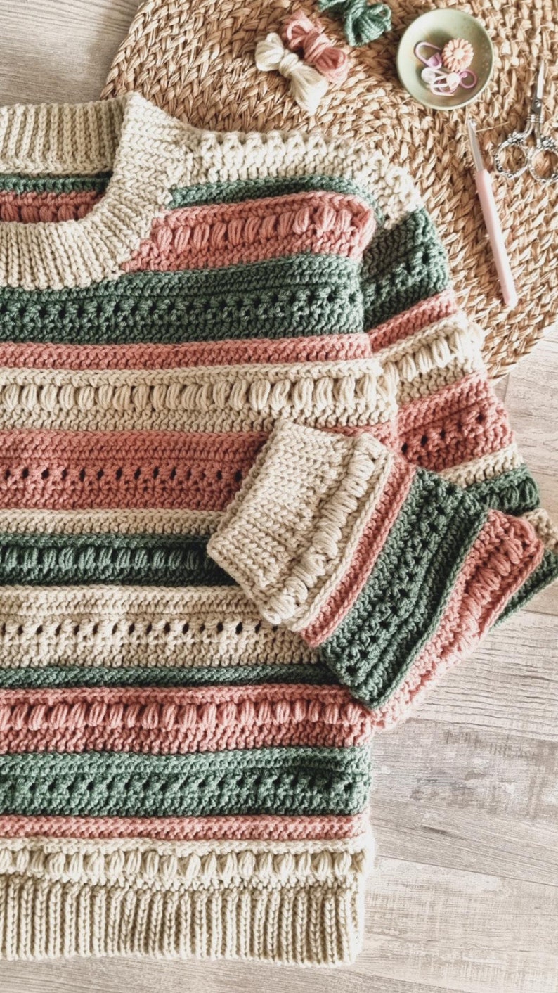 Nativo Crochet Sweater Pattern, Women's oversize sweater pattern with PDF in English and Spanish by Stephanie Tejidos