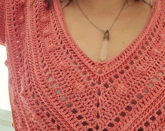 Crochet boho Sweater Pattern: Dejavú | Women's Loose Pullover | PDF with videos