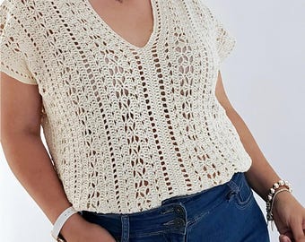Ivy Top Crochet Pattern | Women's Top, Summer Blouse (PDF + videos)
