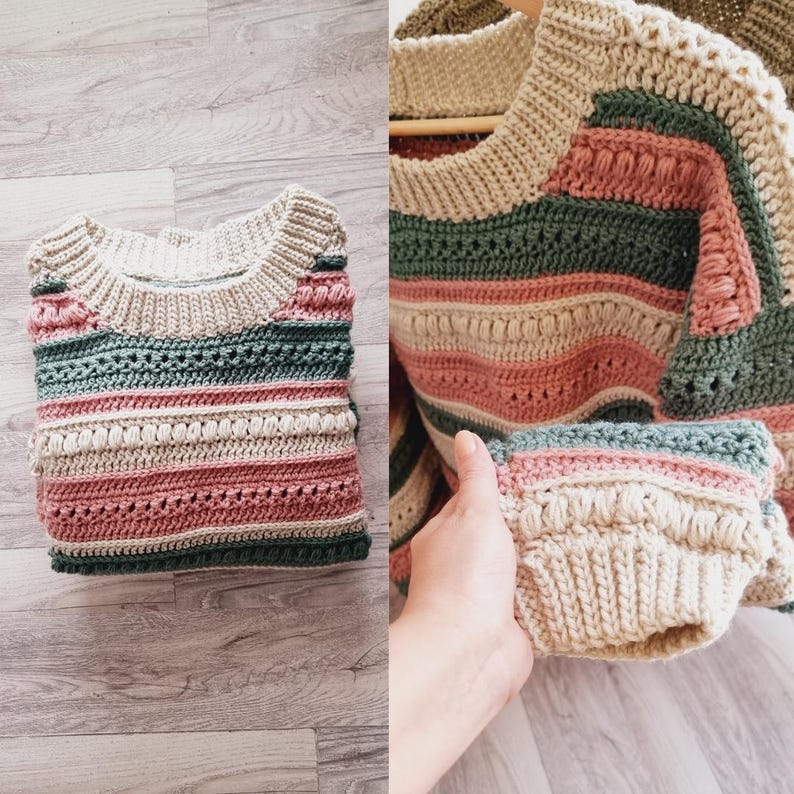 Oversize Pullover Häkelanleitung: Boho Texture Design (PDF mit Video Anleitungen) Nativo Pullover Bild 9