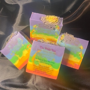 Pride Bar benefiting The Trevor Project All Natural Goat Milk Soap with natural sea sponge inside