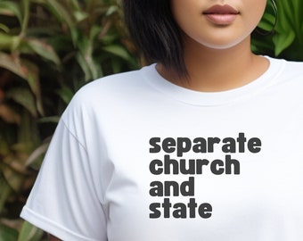 Separate church and state crewneck softstyle cotton DEI tee t-shirt gender-neutral gift
