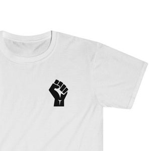 Solidary fist Black Lives Matter BLM crewneck softstyle cotton DEI tee t-shirt gender-neutral gift