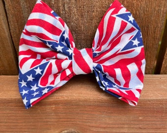 Patriotic Flags Dog Bow Tie | Dog Bow Tie | USA Flag Dog Bow Tie | Pet Accessories | Flag Bow Tie | Dog Birthday Gift | Gift For Pets Lover