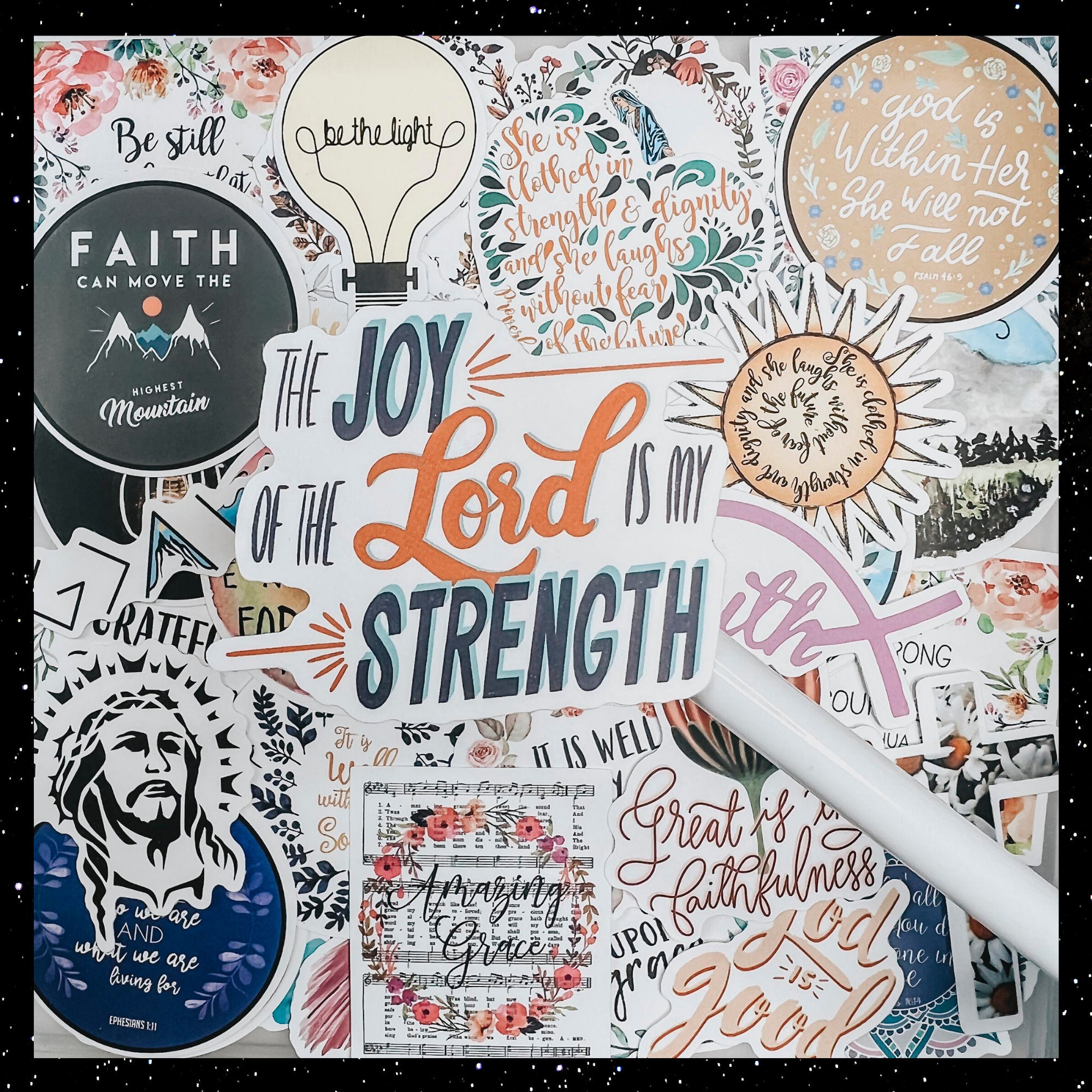 Christian Themed Inspirational Sticker Set Vinyl Stickers for Laptop ...